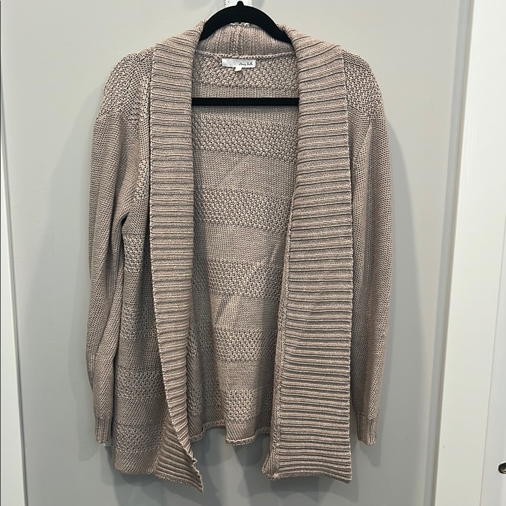 Honey Belle Light Purple Ribbed Cardigan Sweater